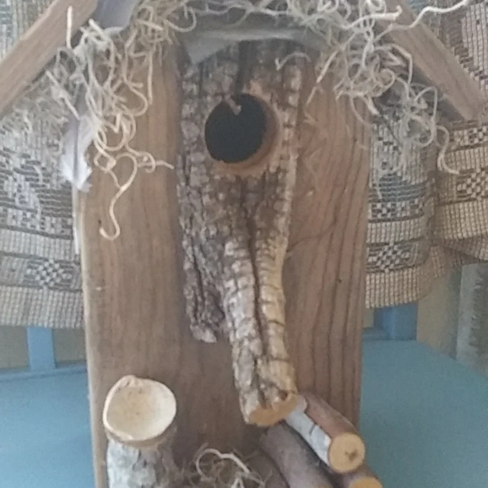 Primitive Handmade Coca Cola Themed Wood Birhouse